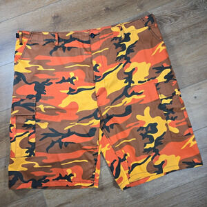 Rothco BDU Cargo Shorts Mens XXL Orange Camo Military Tactical Streetwear 43-47